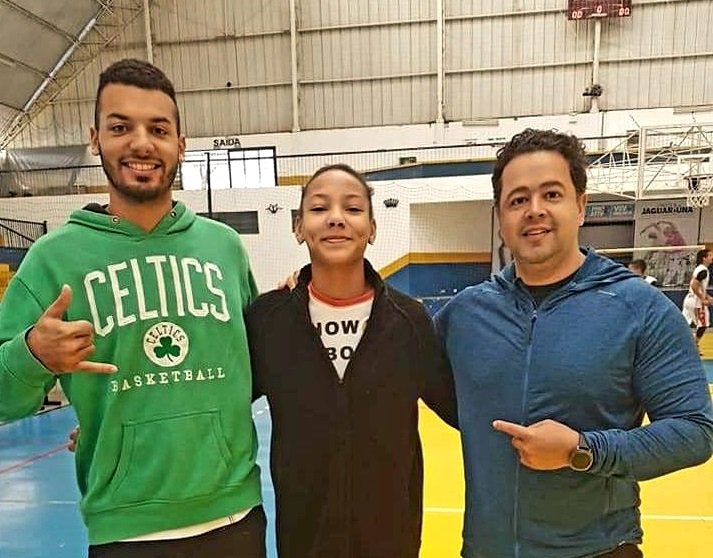 Atleta durante a passagem pelo projeto Campees junto com o tcnico Ciro Pires