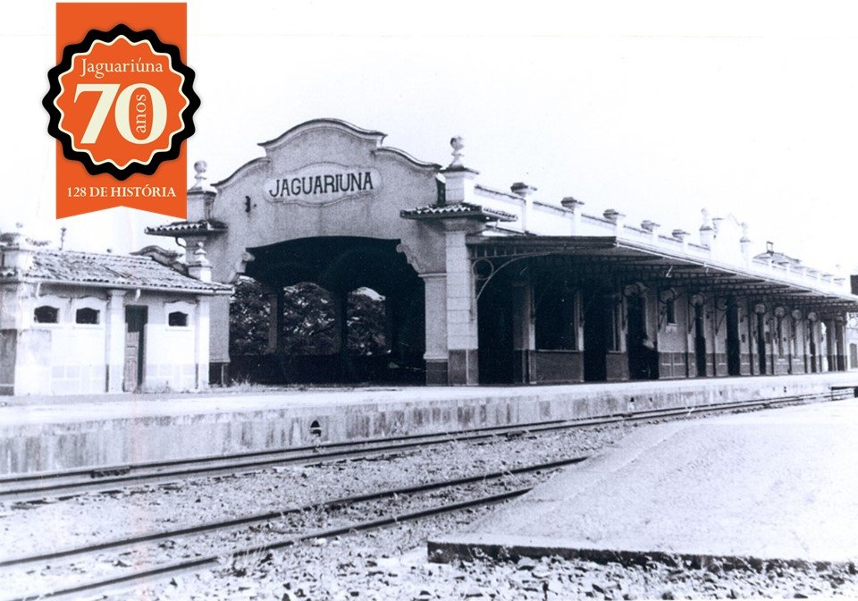 Estao de Jaguarina, atual Centro Cultural, foi passagem de trens de passageiros e de cargas (Acervo Casa da Memria)