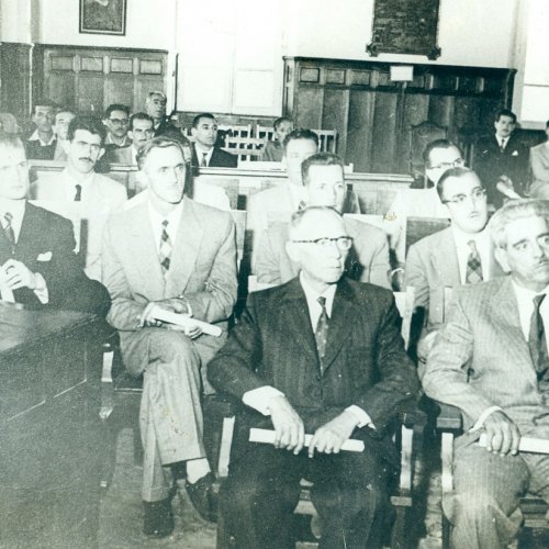 Joaquim Pires Sobrinho, o Quinzinho foi eleito o primeiro prefeito e Carlos Turato, vice. Eles tomaram posse em 1 de janeiro de 1955 (Acervo Casa da Memria)