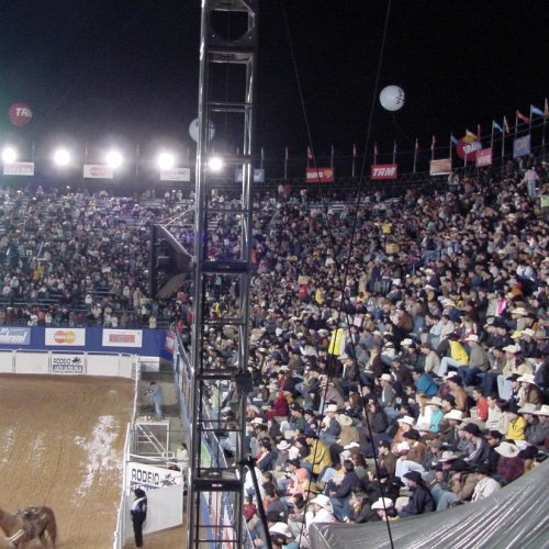 Espao do Red Park, na fase mais recente do rodeio, quando ainda contava com arquibancada (Foto Gislaine Mathias) 